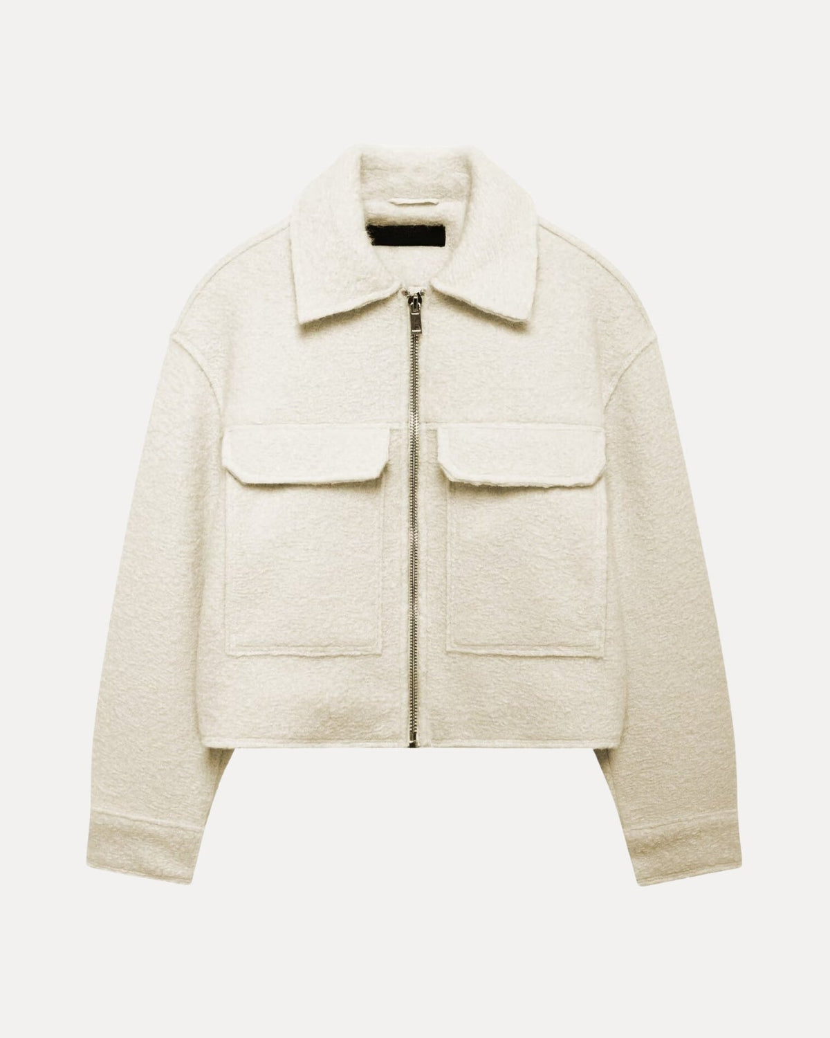 Cropped Wool Jacket – Crème