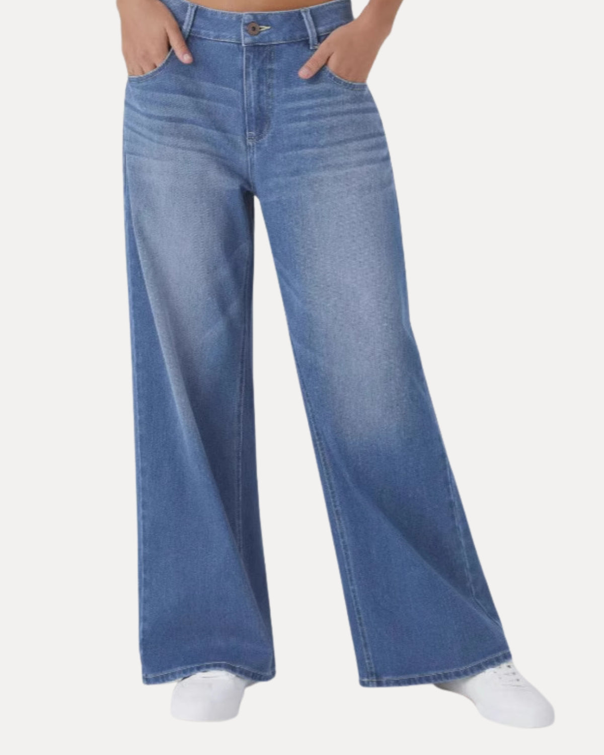 Flow Wide Leg Jeans β Middenblauw