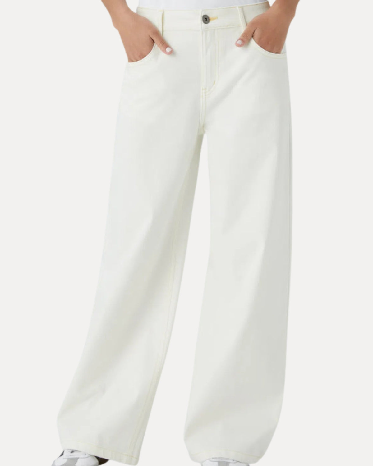 Flow Wide Leg Jeans – Wit