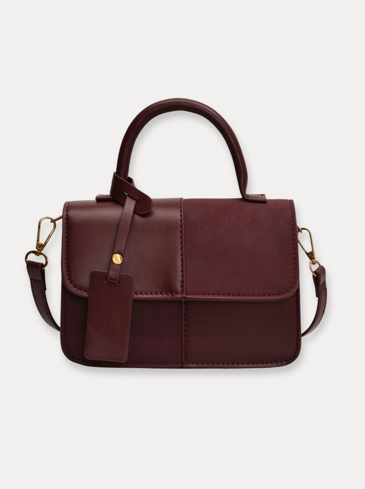 Structured Top Handle Bag – Bordeaux