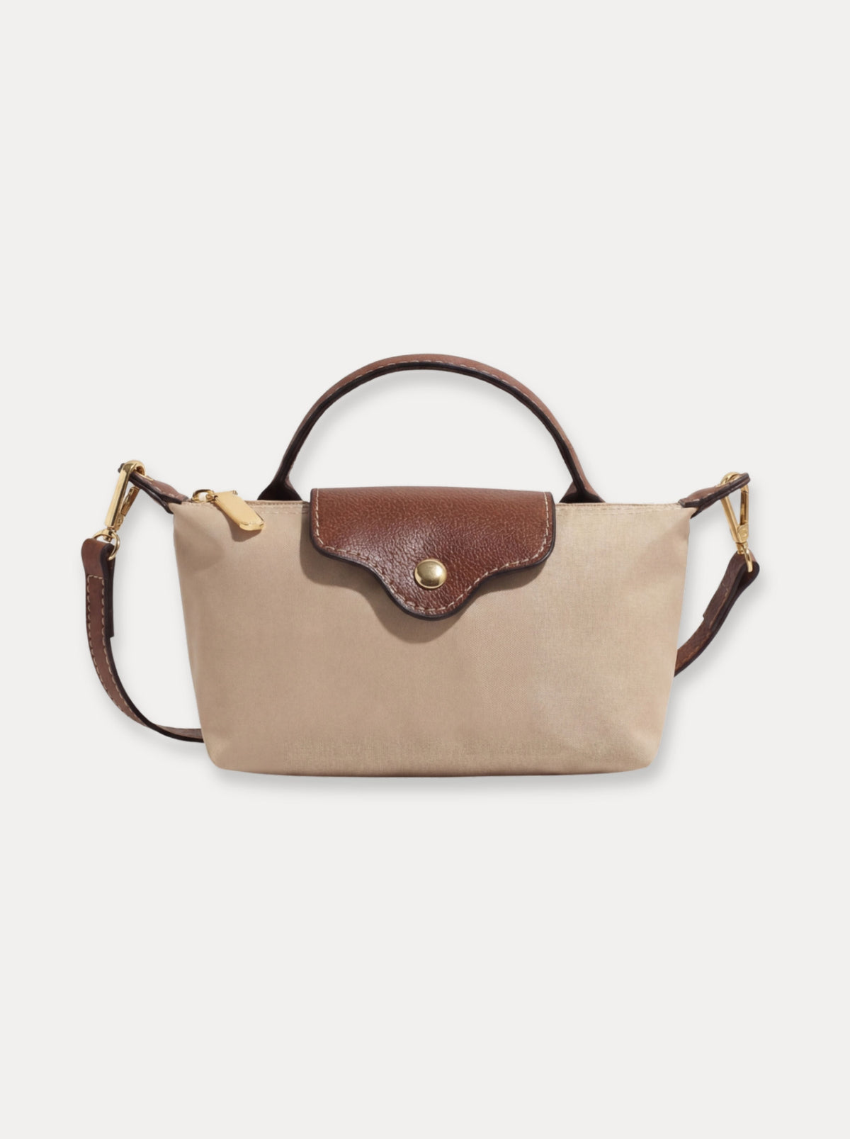 Refine Mini Nylon Tote – Beige