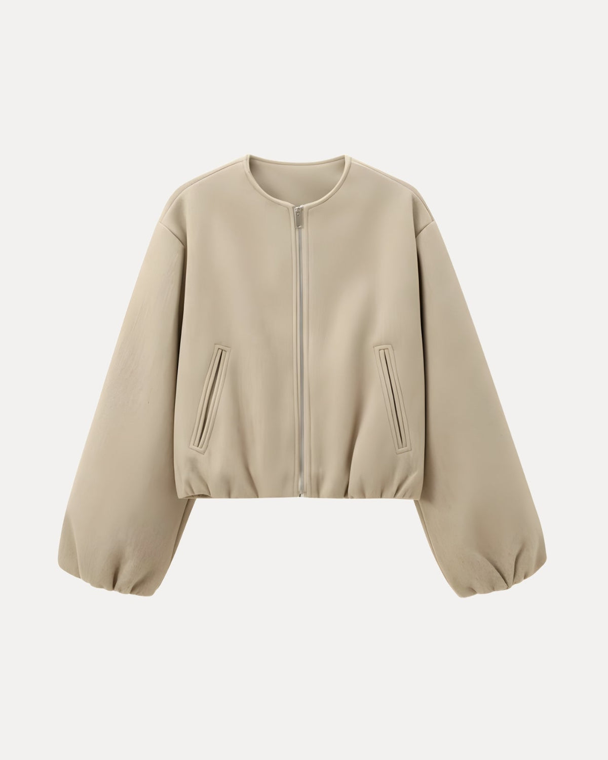 Bubble Zip Jacket β Beige