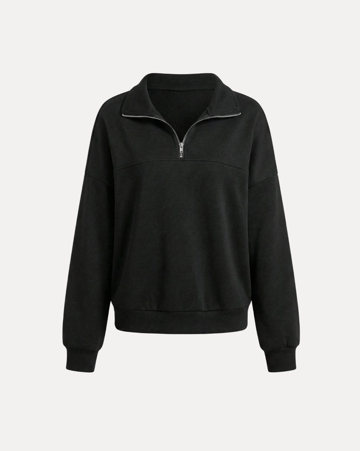 Halfmoon Zip Sweatshirt β Zwart