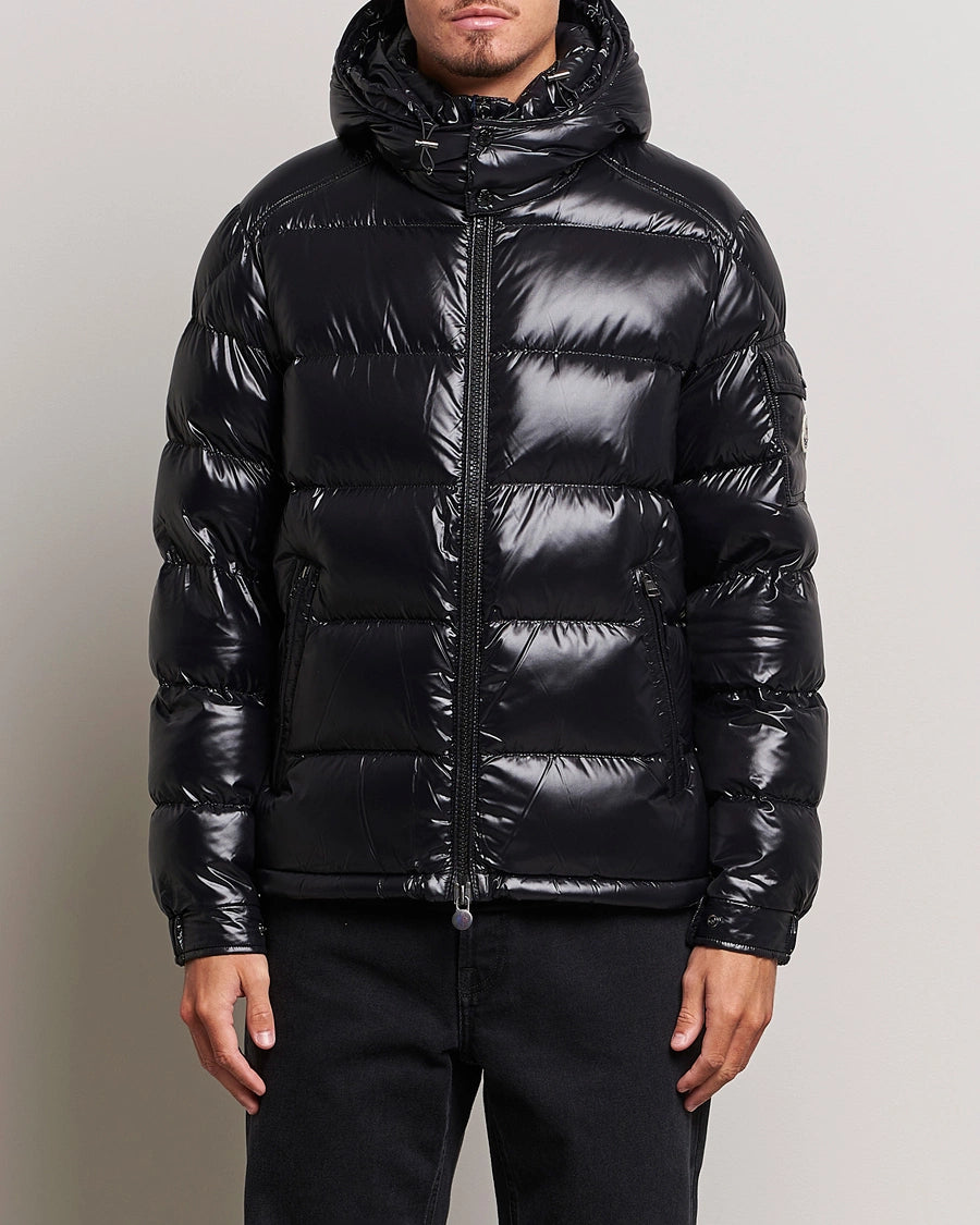 Moncler Maya Hooded Down Jacket black