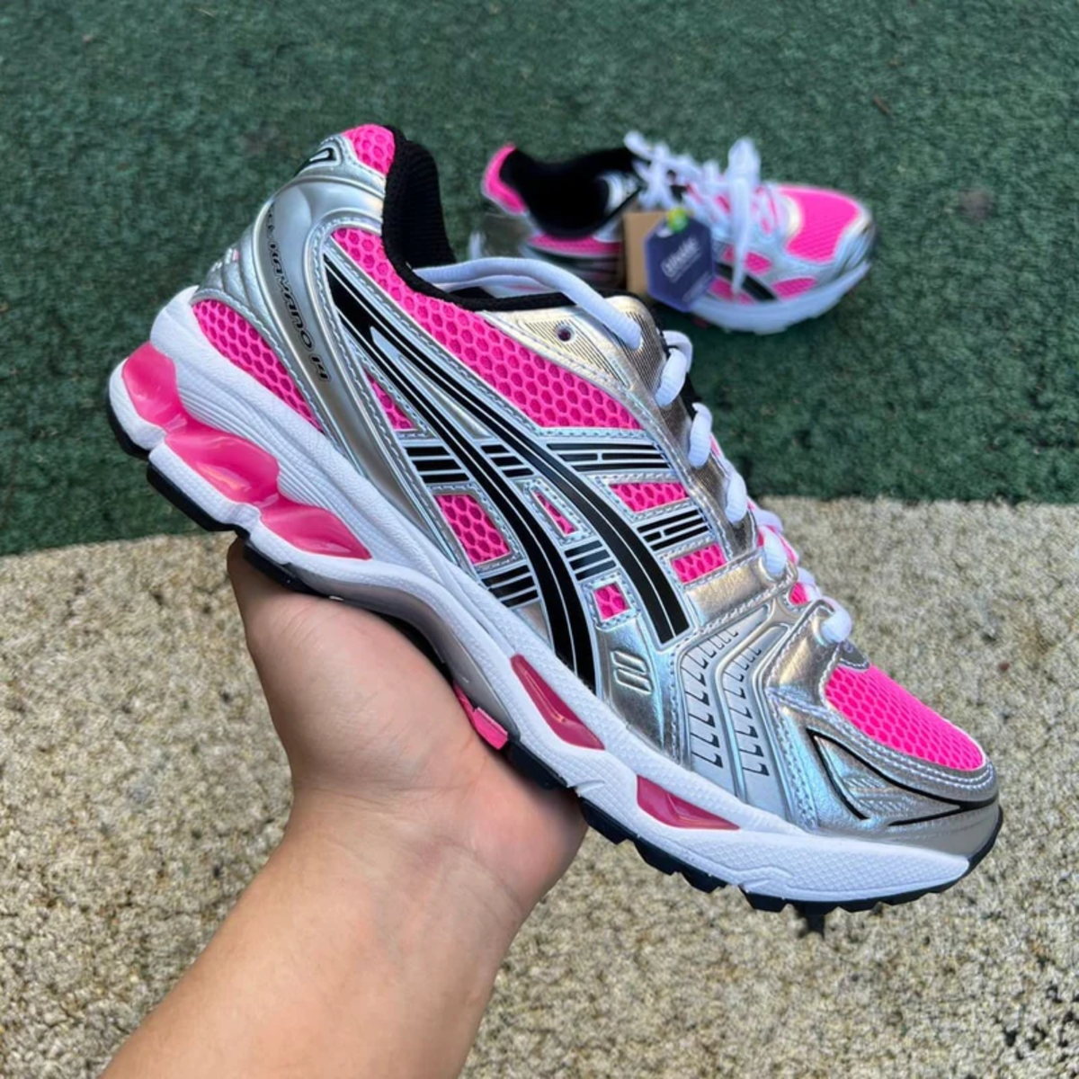 Asics Gel Kayano 14 Pink Glo - Roze – productfoto 2