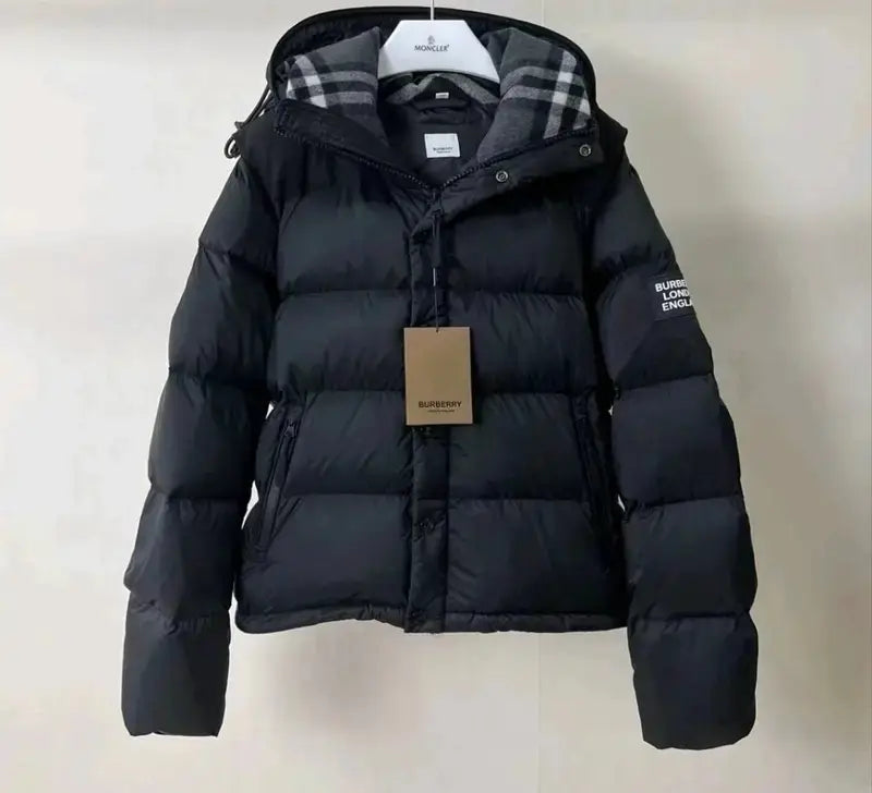 Burberry Lockwell Hooded Check Down Jacket Black