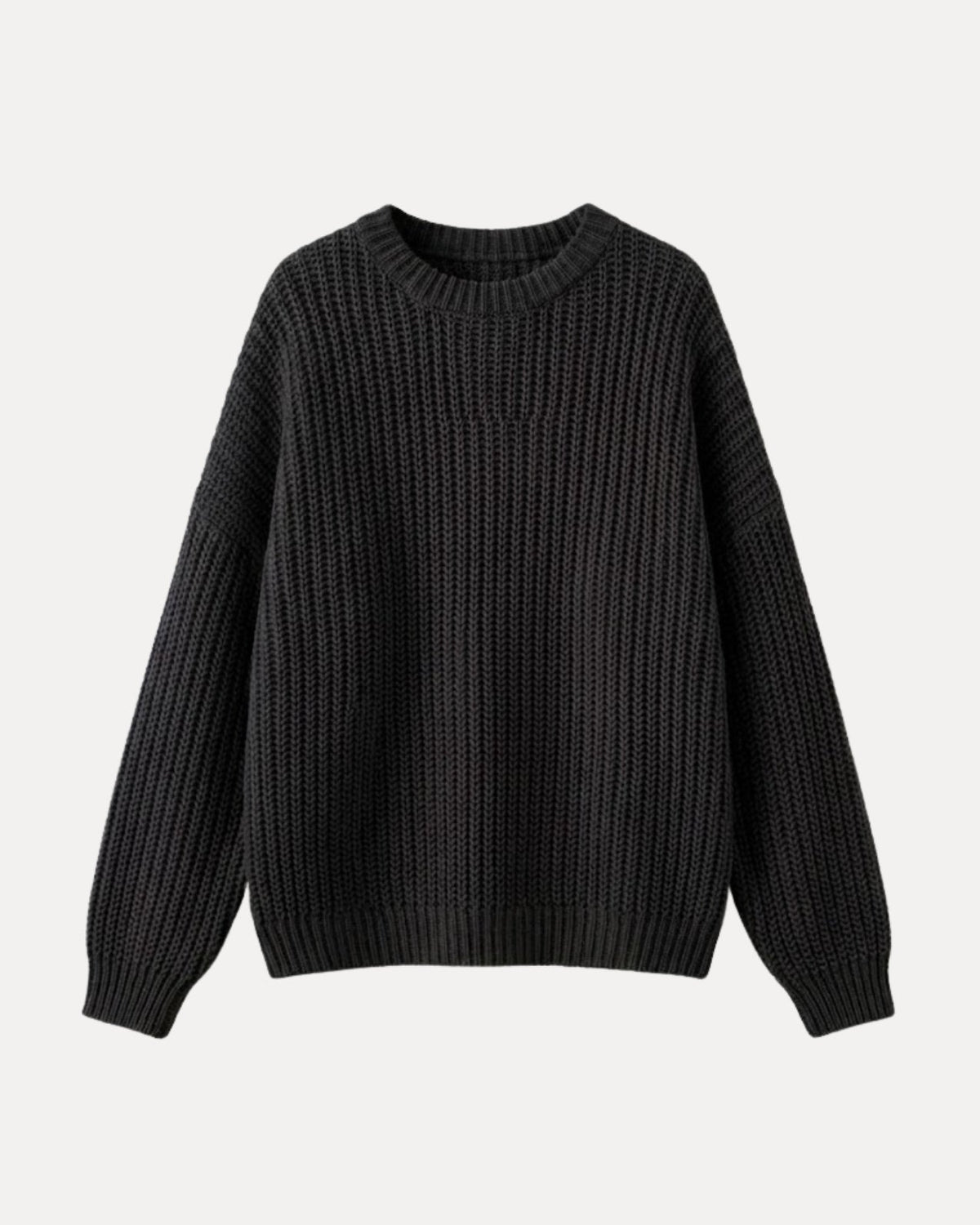 Chunky Knit Sweater – Zwart