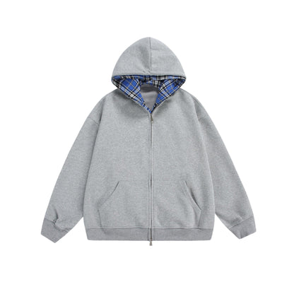 Chequered Line – Zip Hoodie by Laceup Fashion