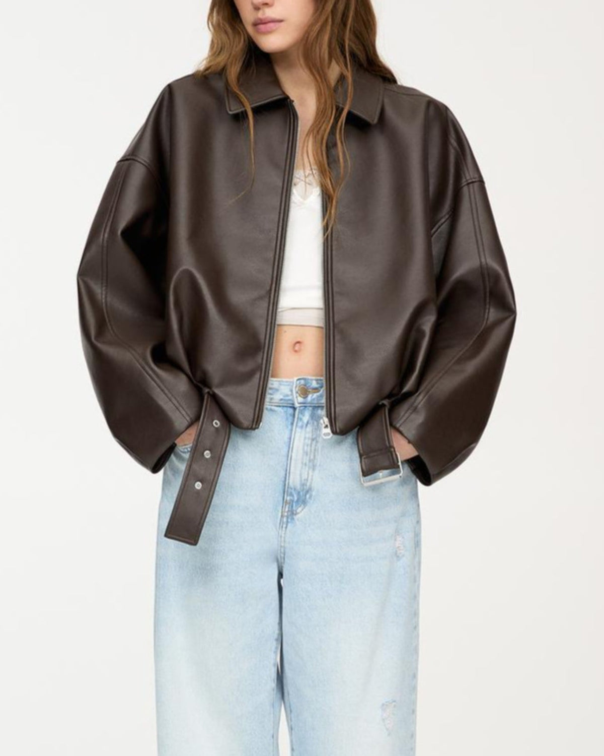 Belted Leather Jacket