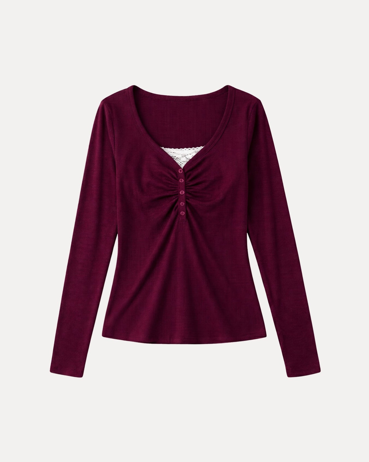 Ruched Henley Top