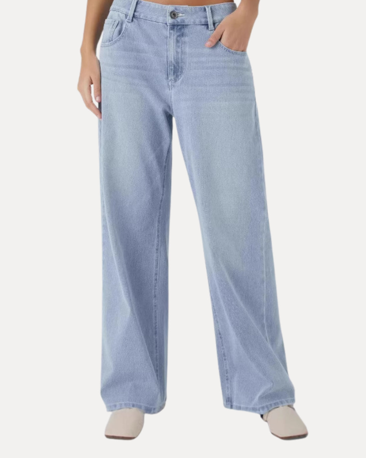 Flow Wide Leg Jeans – Lichtblauw