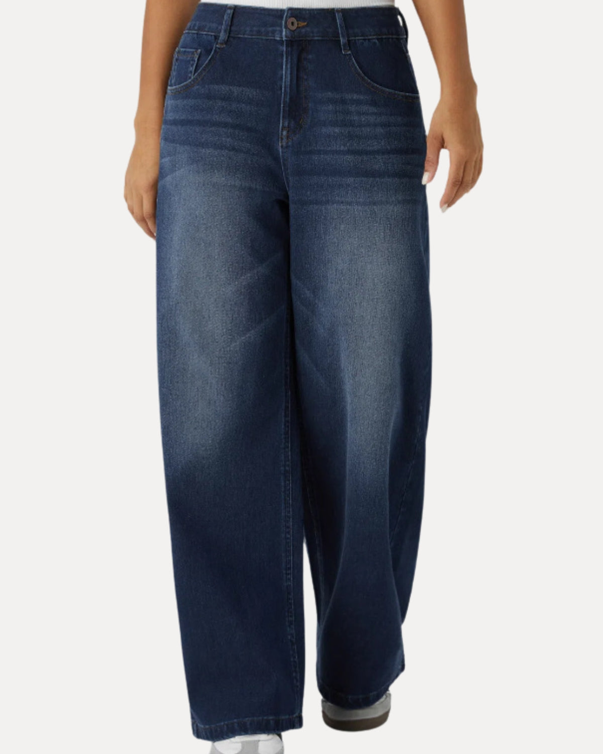 Flow Wide Leg Jeans – Donkerblauw