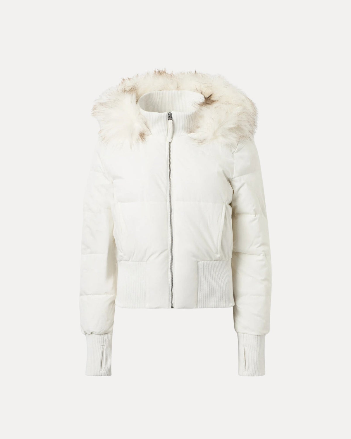 Fur Hood Puffer Jacket – Wit