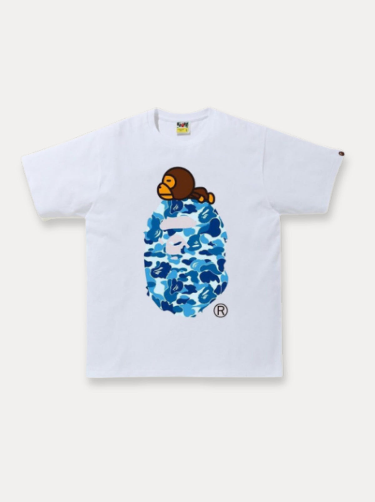 Sleepy Ape Tee – White/Blue
