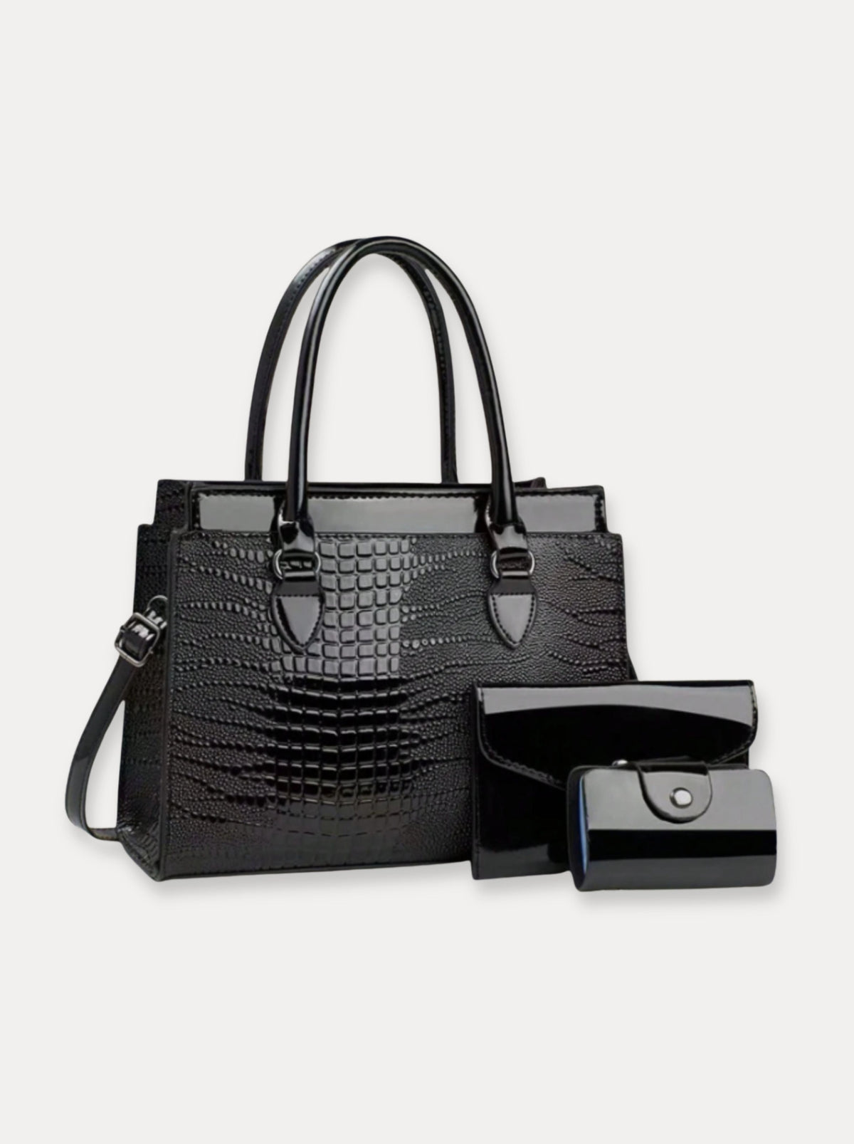 Textured Classic Handbag Set