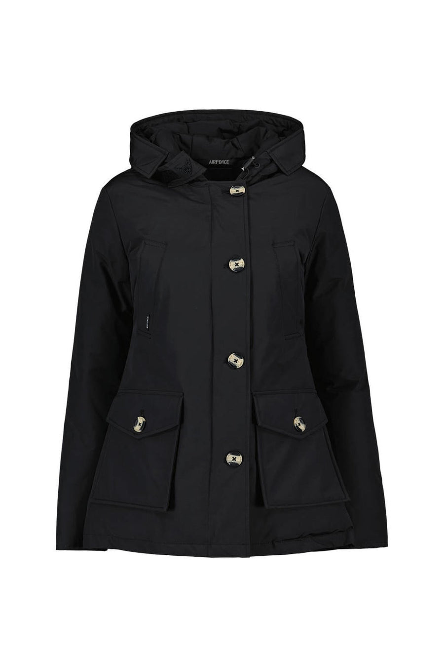 Airforce gewatteerde winterjas 4 POCKET PARKA zwart