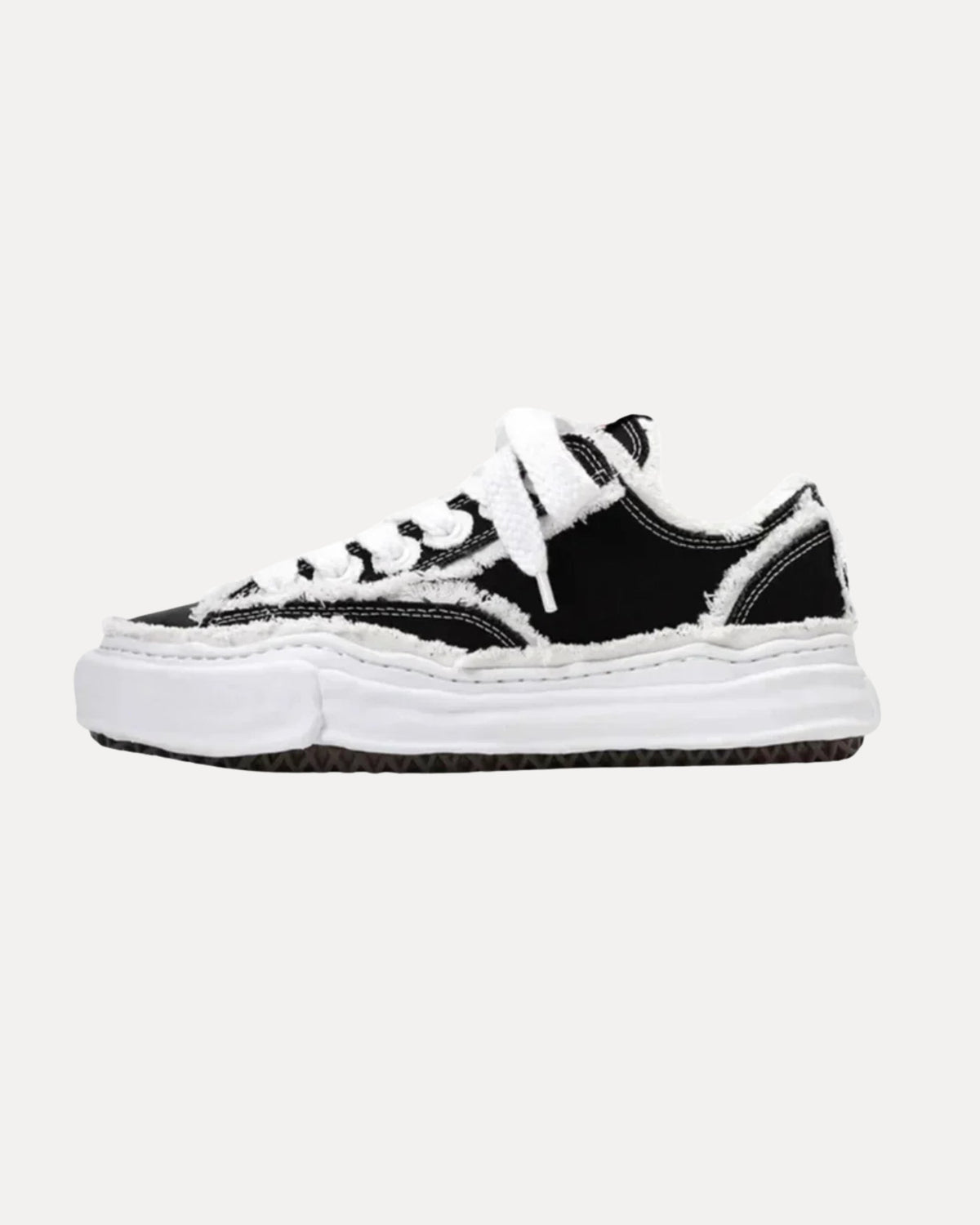 Patchwork Sneakers – Wit op zwart