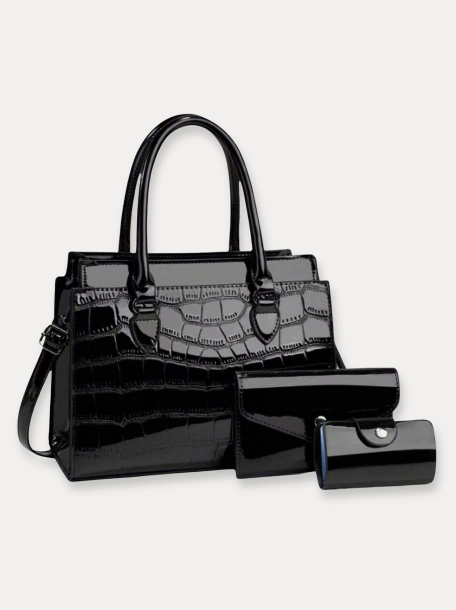 Textured Classic Handbag Set