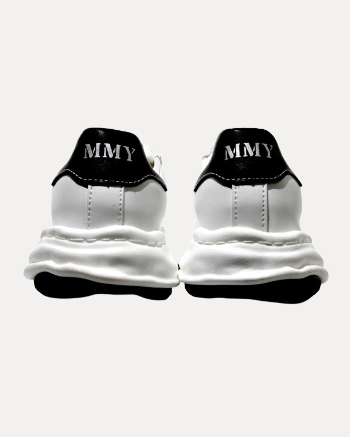 Wave Sole Leather Sneaker – White