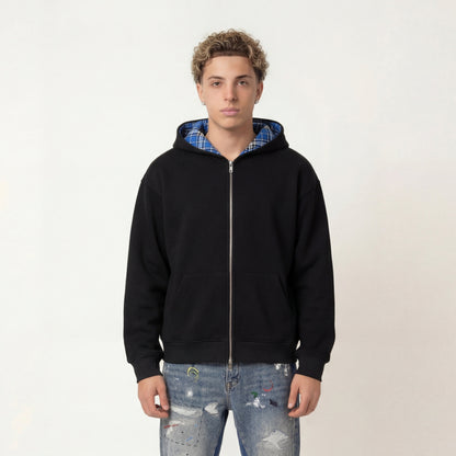 Chequered Line – Zip Hoodie by Laceup Fashion