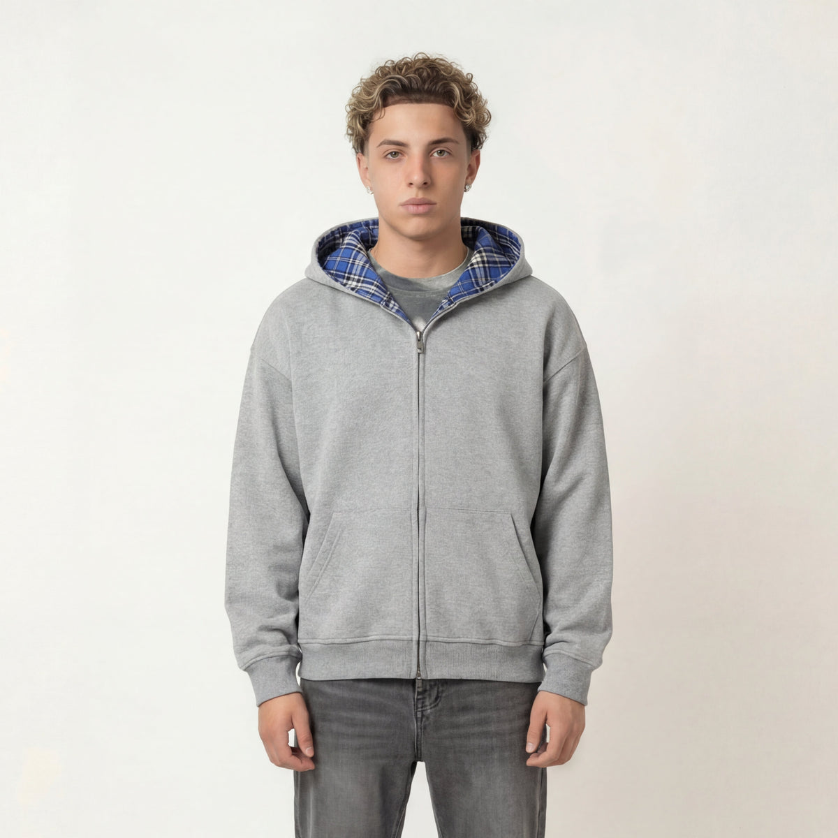 Chequered Line – Zip Hoodie by Laceup Fashion