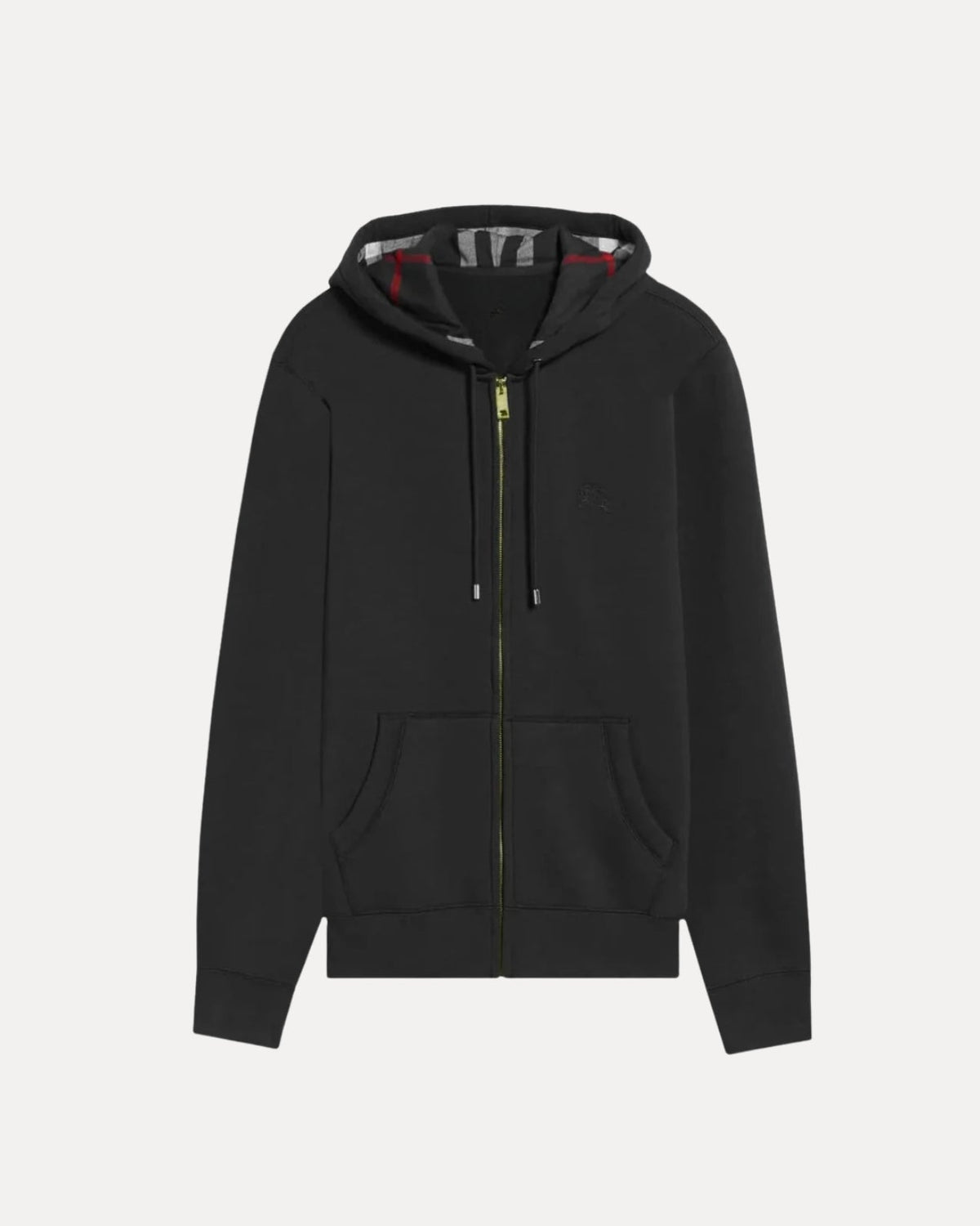 Checked Zip Hoodie – Zwart met grijze ruit