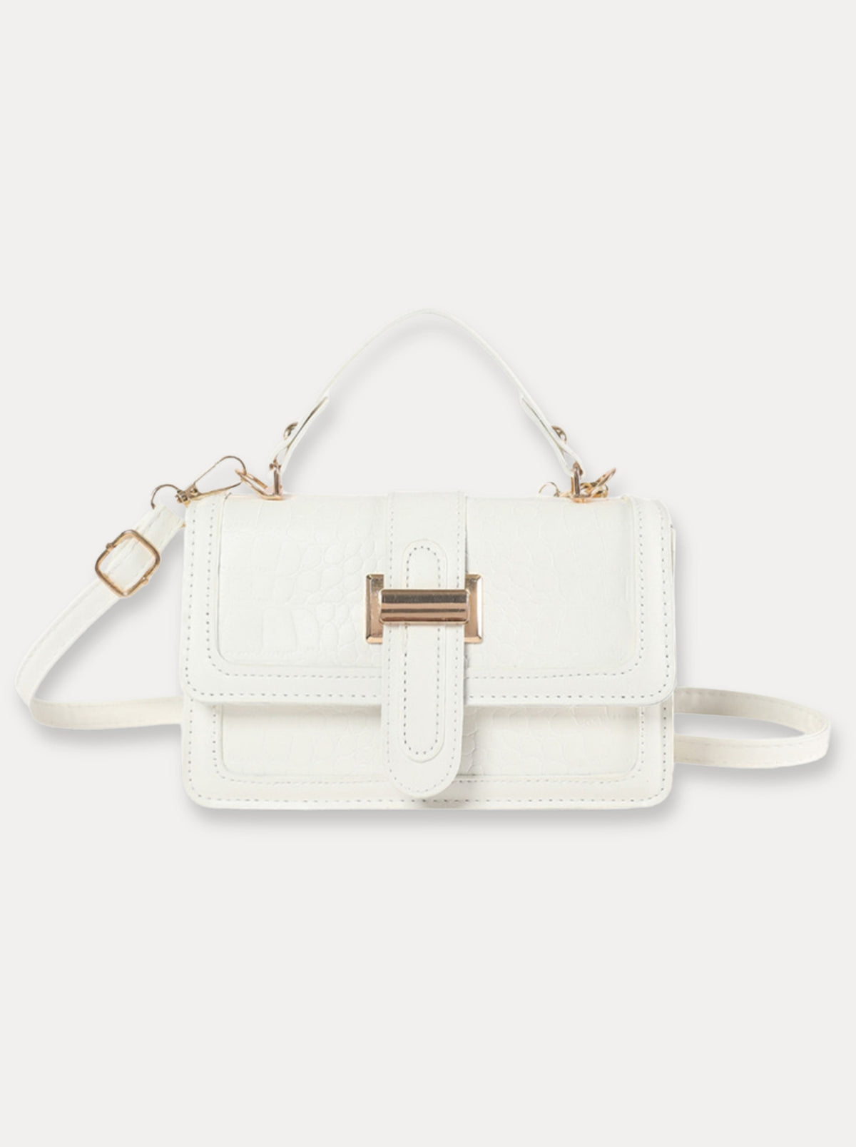Structured Flap Mini Bag – Wit