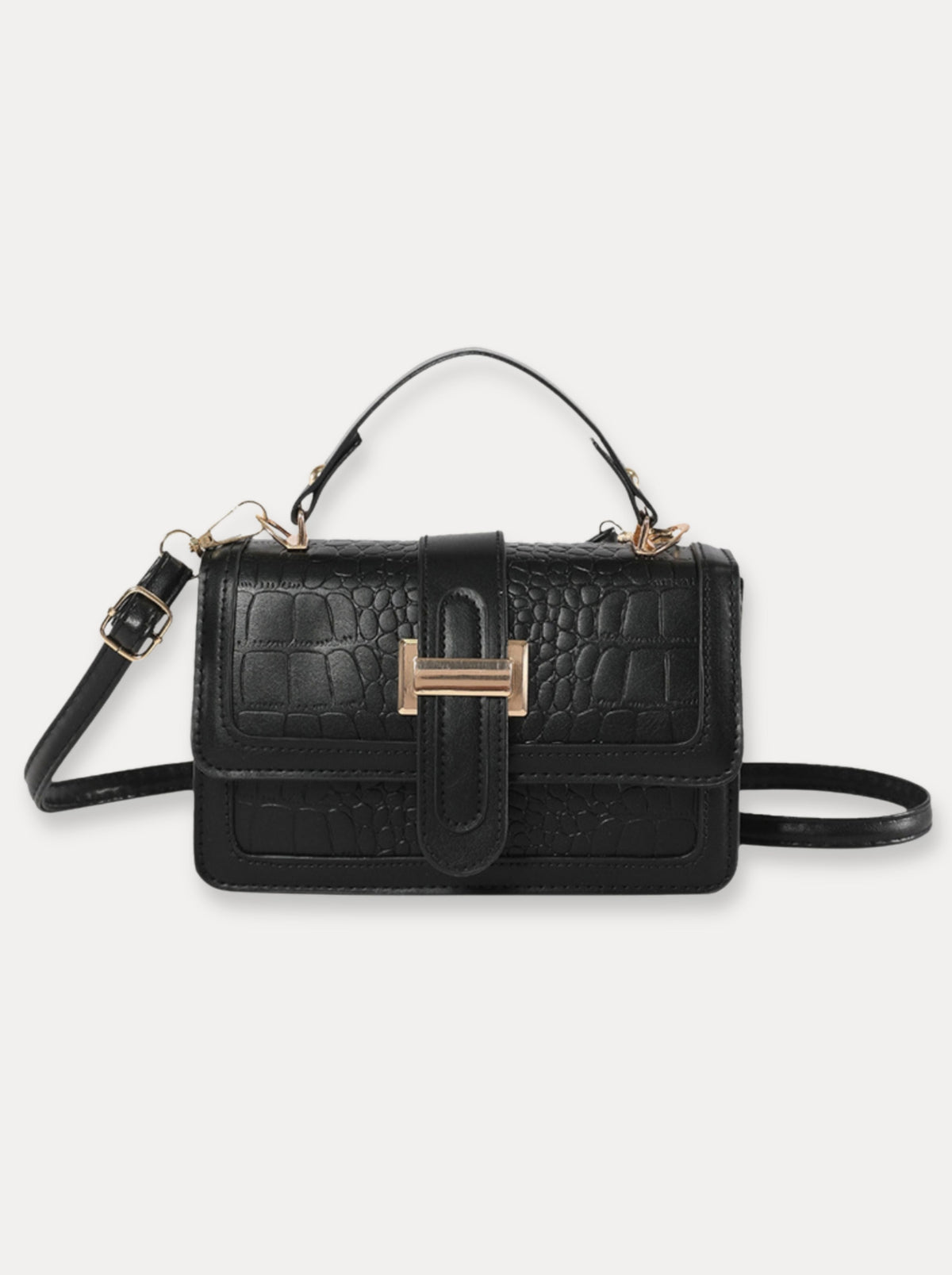 Structured Flap Mini Bag – Zwart