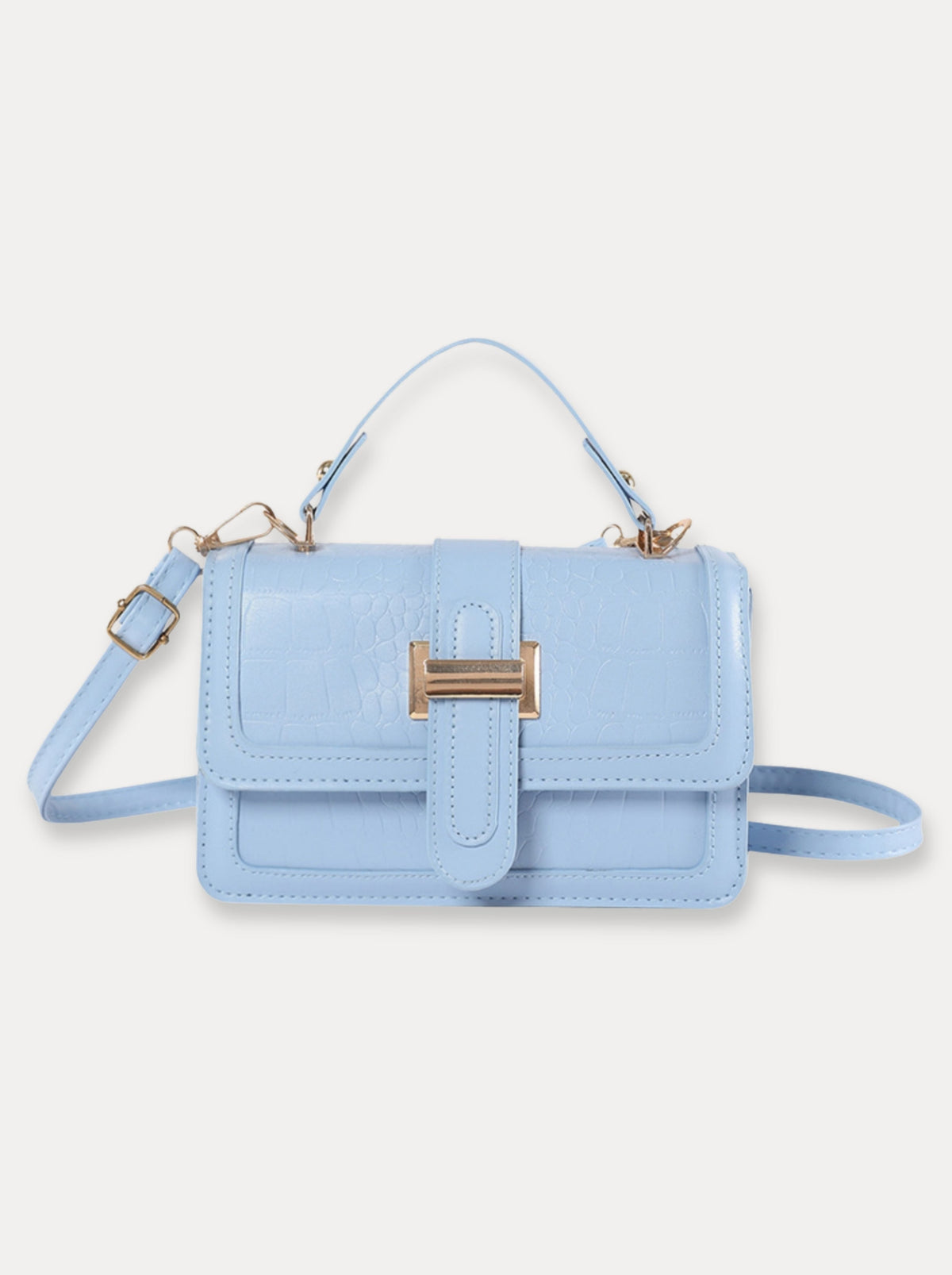 Structured Flap Mini Bag – Blauw