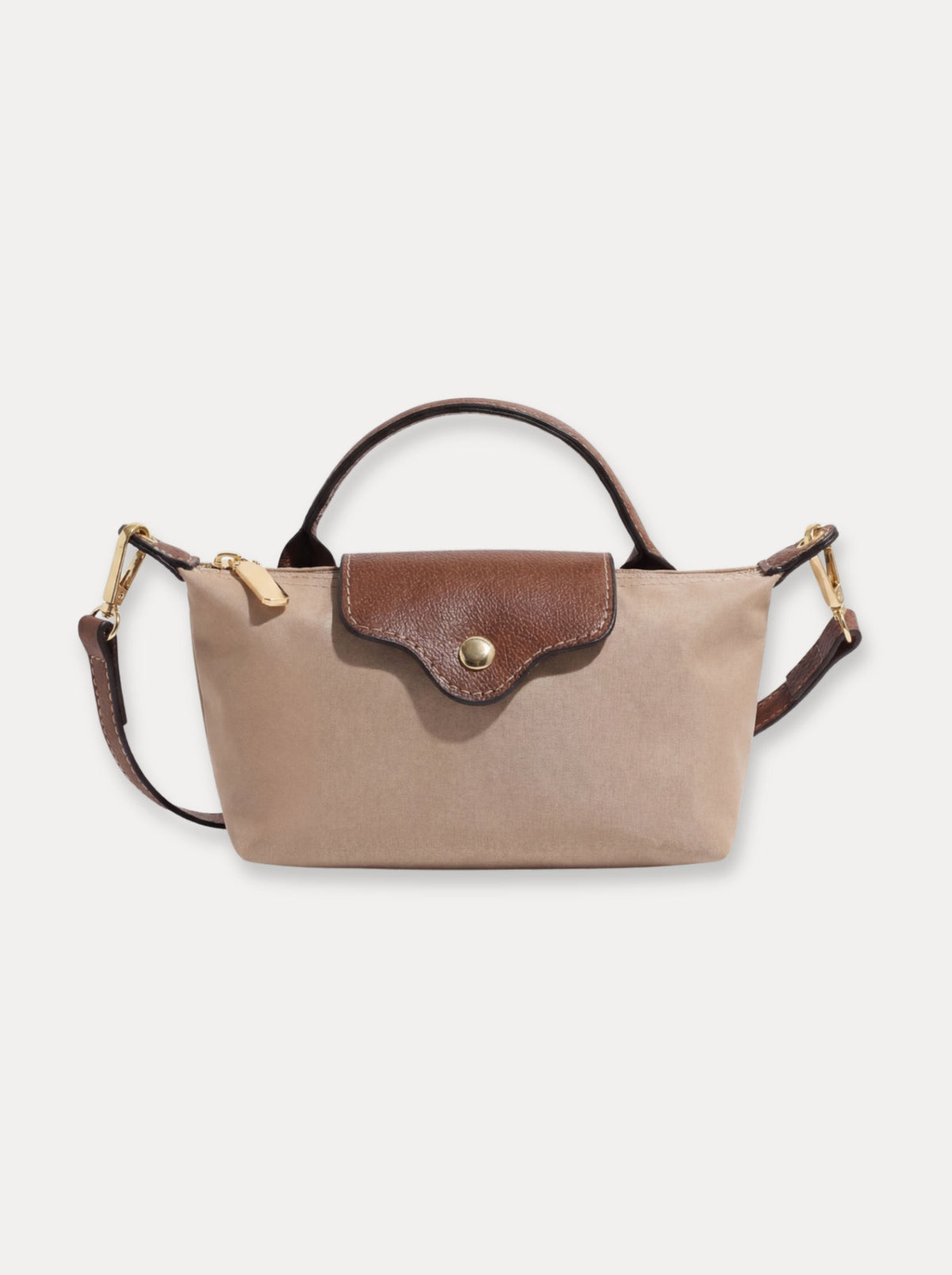 Refine Mini Nylon Tote – Lichtbruin