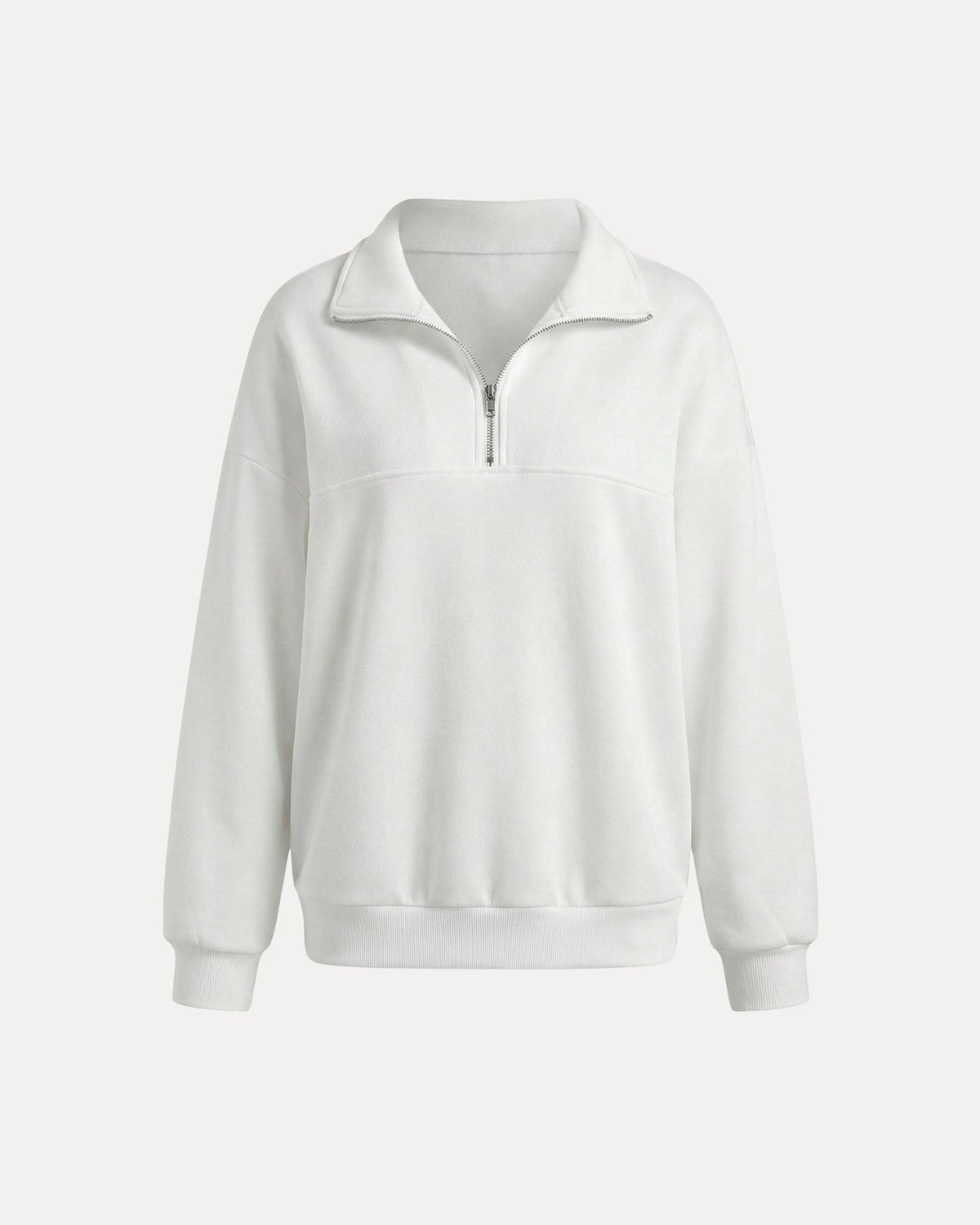 Halfmoon Zip Sweatshirt – Wit