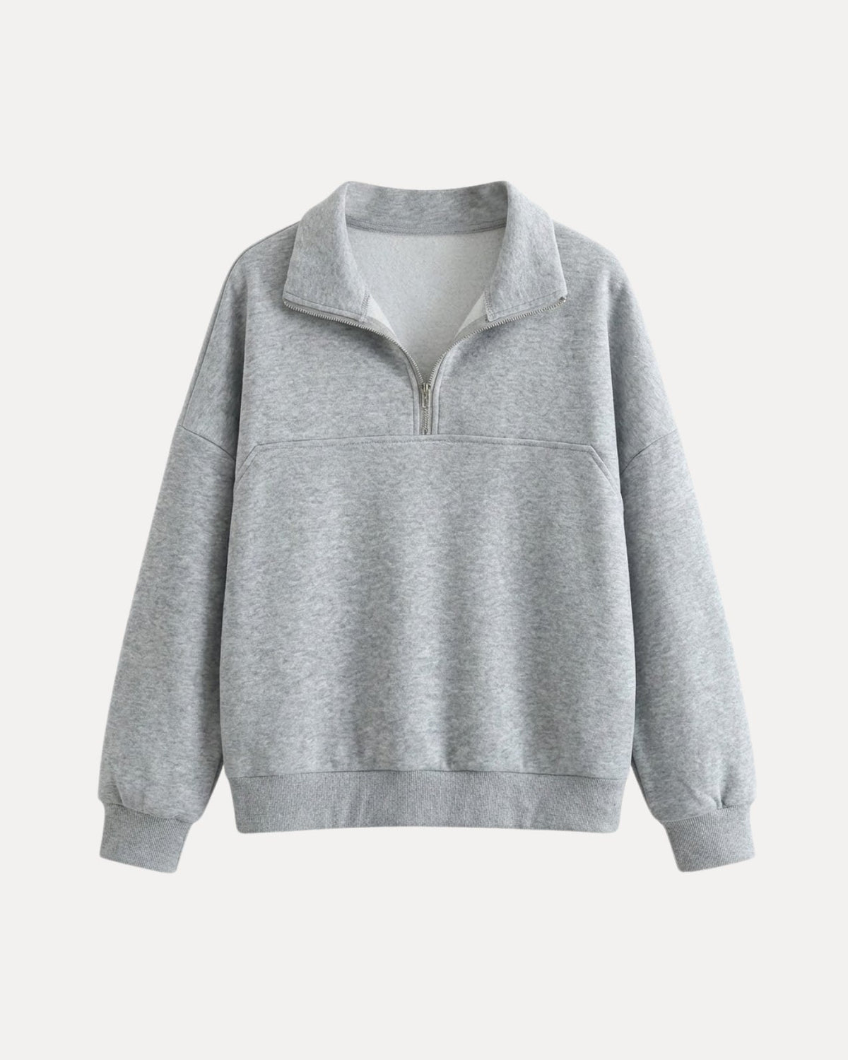 Halfmoon Zip Sweatshirt – Grijs