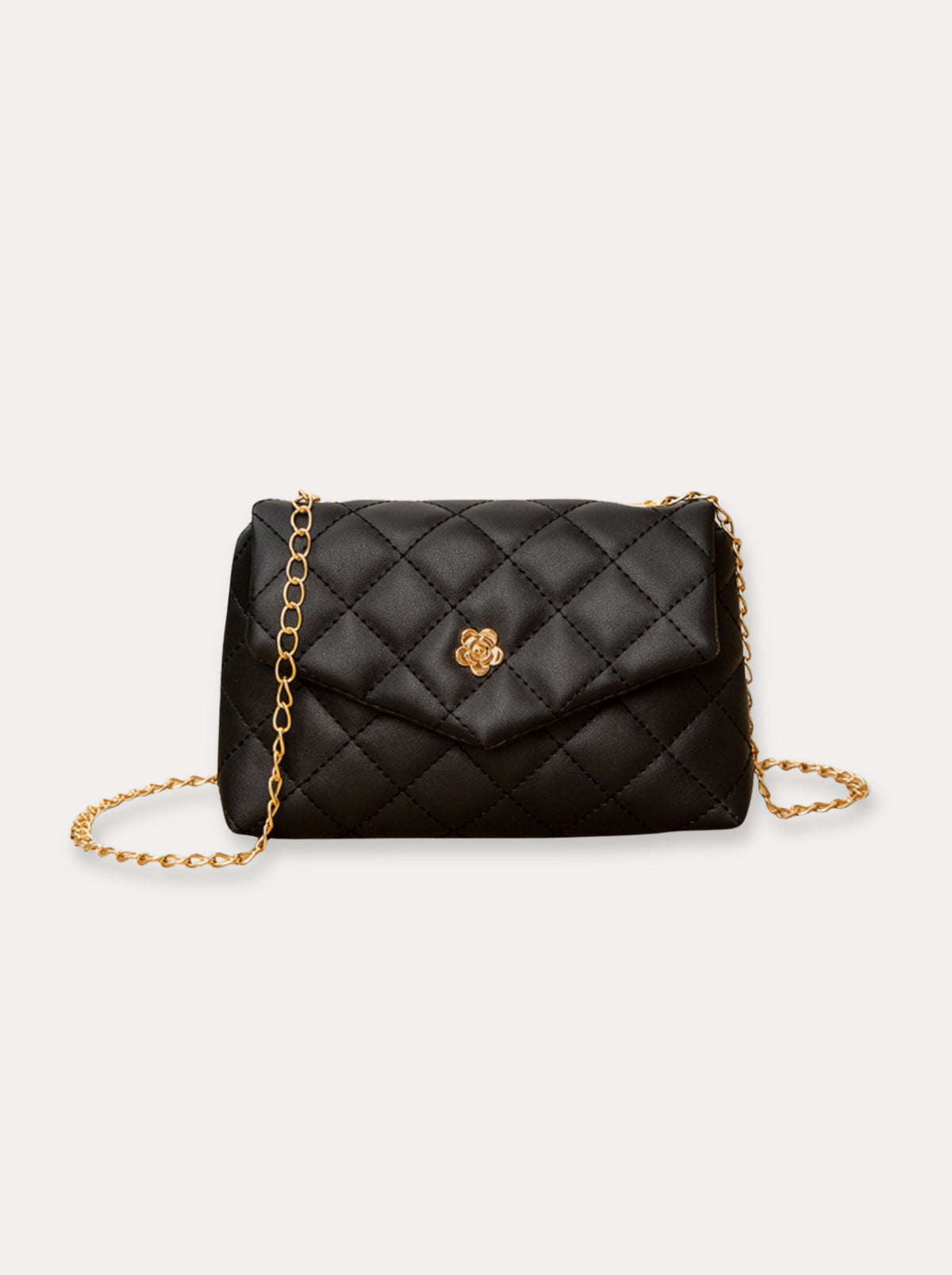 Soft Quilt Chain Bag – Zwart