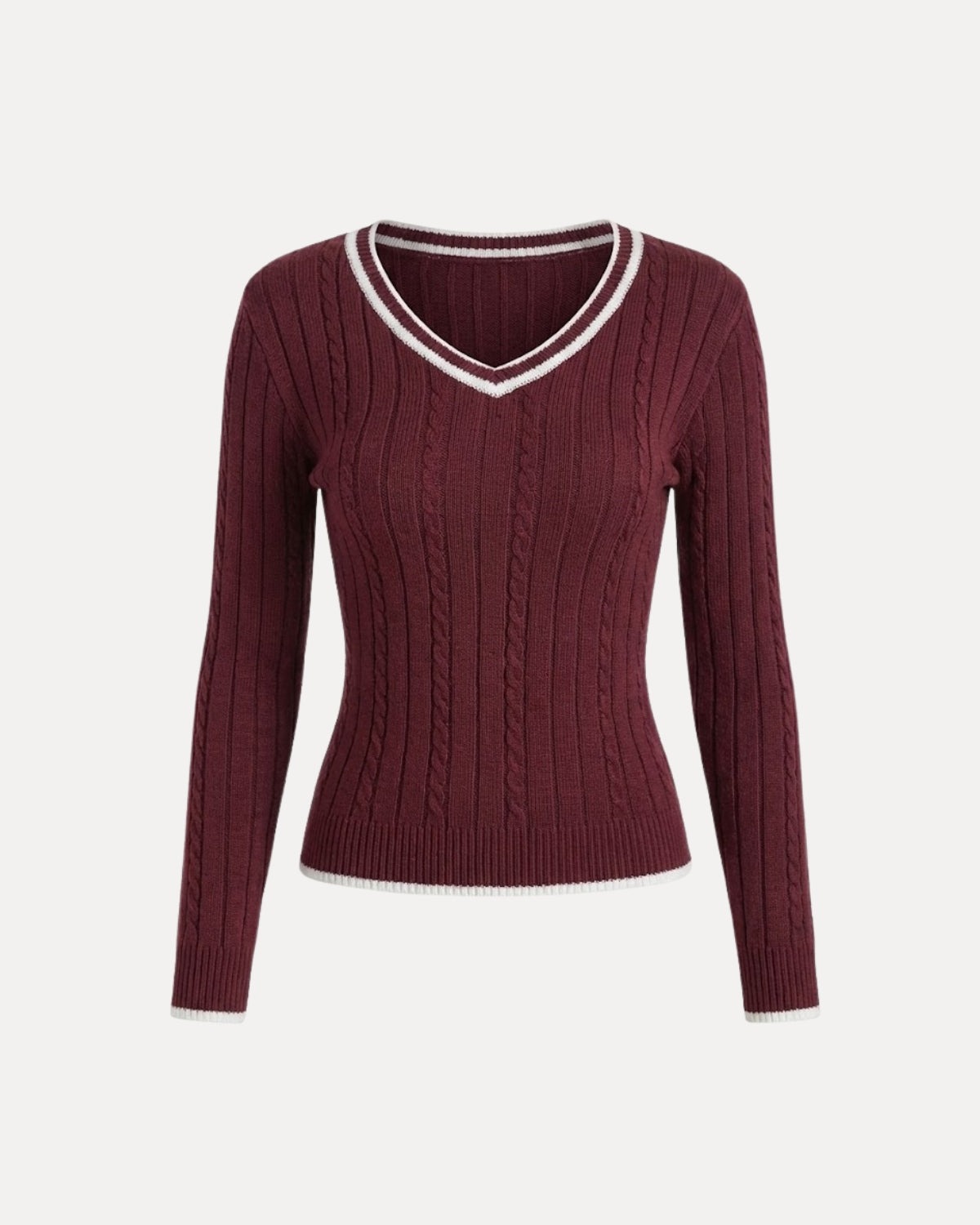 Cable Knit Sweater – Rood