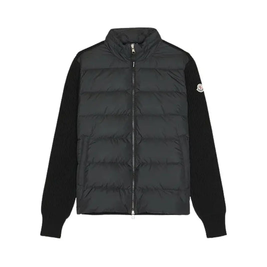 Veste matelassée en laine et coquille Moncler noire
