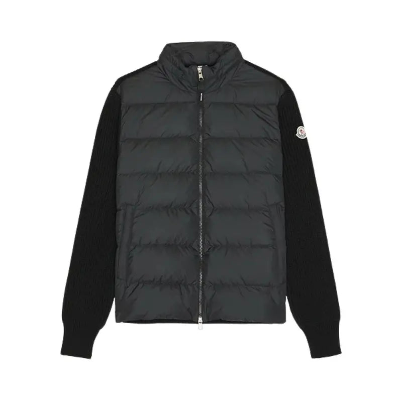 Moncler Quilted Shell And Wool Jacket In Black – productfoto 1