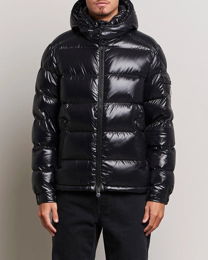 Moncler Maya Hooded Down Jacket black