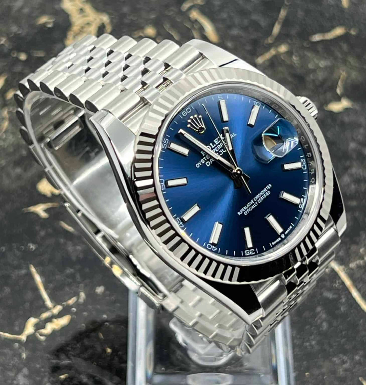 ROLEX DATEJUST SILVER/BLUE – productfoto 2