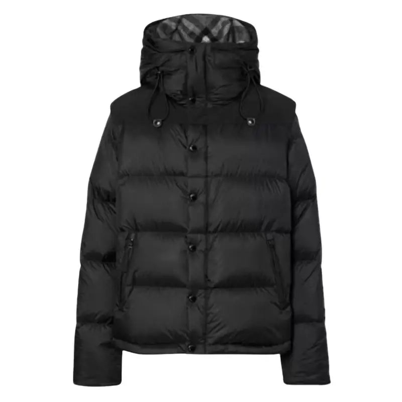 Burberry Lockwell Hooded Check Down Jacket Black – productfoto 2