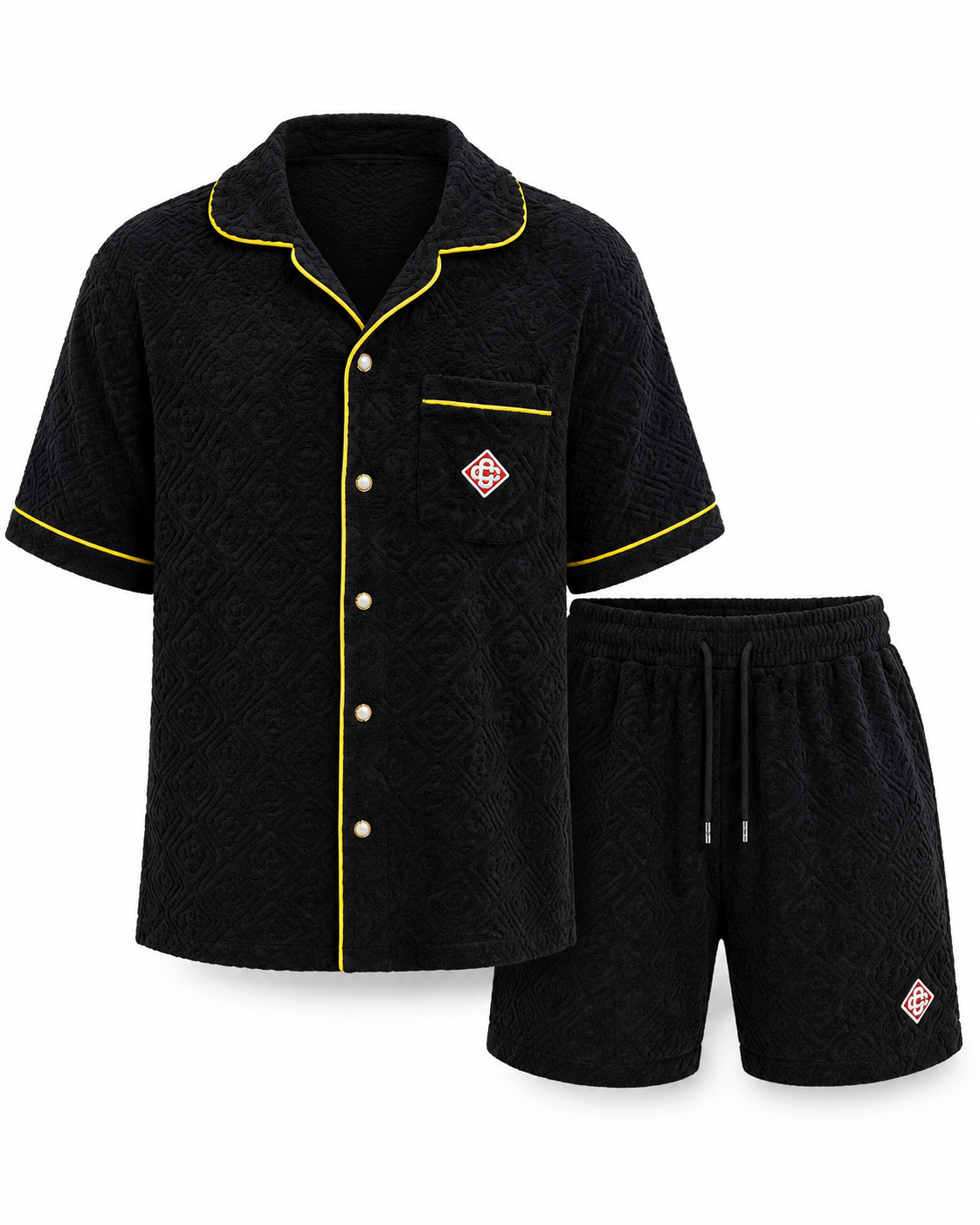 Casablanca Badstof Zomerset — Zwart / Geel – productfoto 1