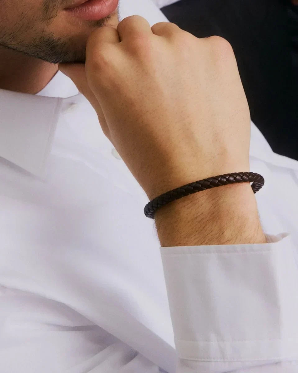 Zixa - Bracelet Leather Brown/Silver