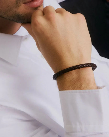 Zixa - Bracelet Leather Brown/Silver