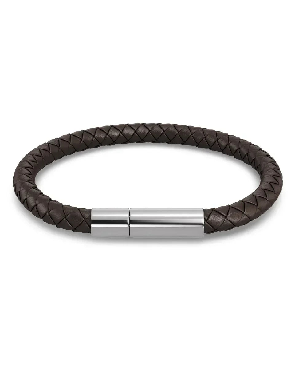 Zixa - Bracelet Leather Brown/Silver