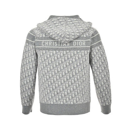 Dior Reversible Printed Cashmere Zip Hoodie Grey – productfoto 2