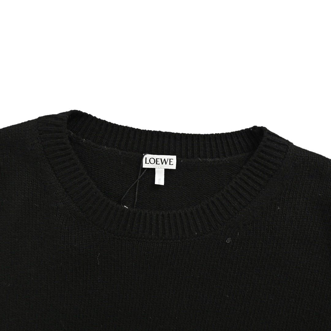 Loewe Anagram Logo Embroidered Wool Sweater In Black – productfoto 4