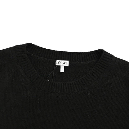 Loewe Anagram Logo Embroidered Wool Sweater In Black – productfoto 4