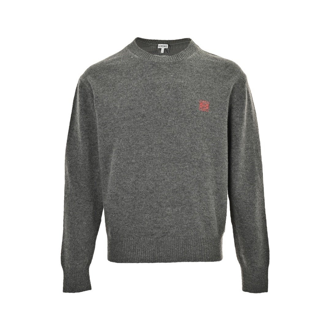 Loewe Anagram Logo Embroidered Wool Sweater In Grey – productfoto 1