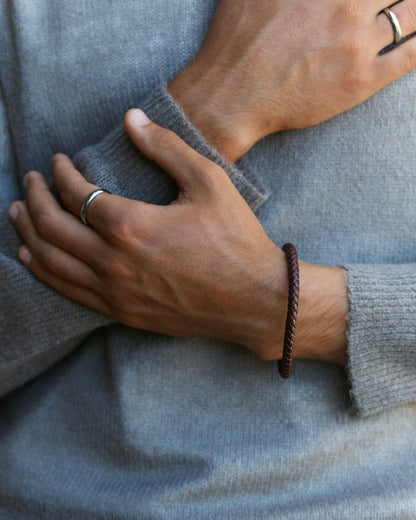 Zixa - Bracelet Leather Brown/Silver